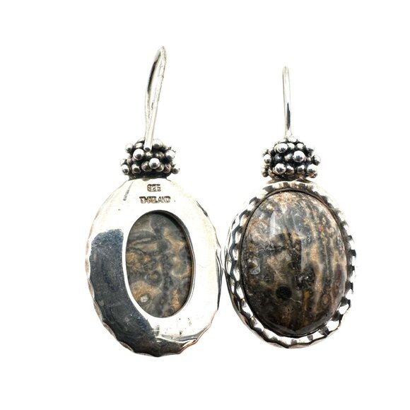 Michael Dawkins Womens Earrings Sterling Silver Jasper 1.5" Pierced Chandelier - Picture 2 of 2